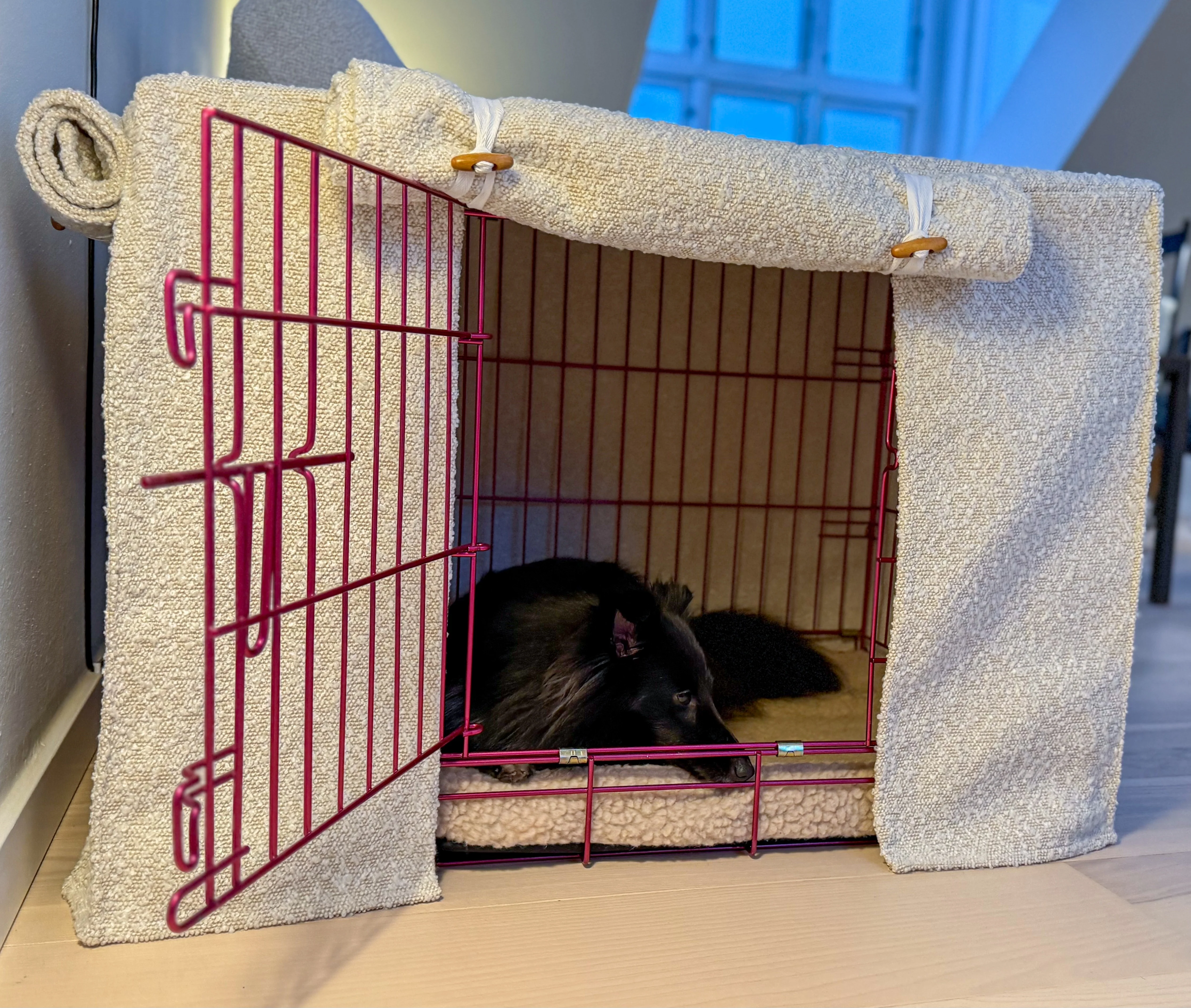 Dog crate cover - ivory/beige bouclé - Image 3