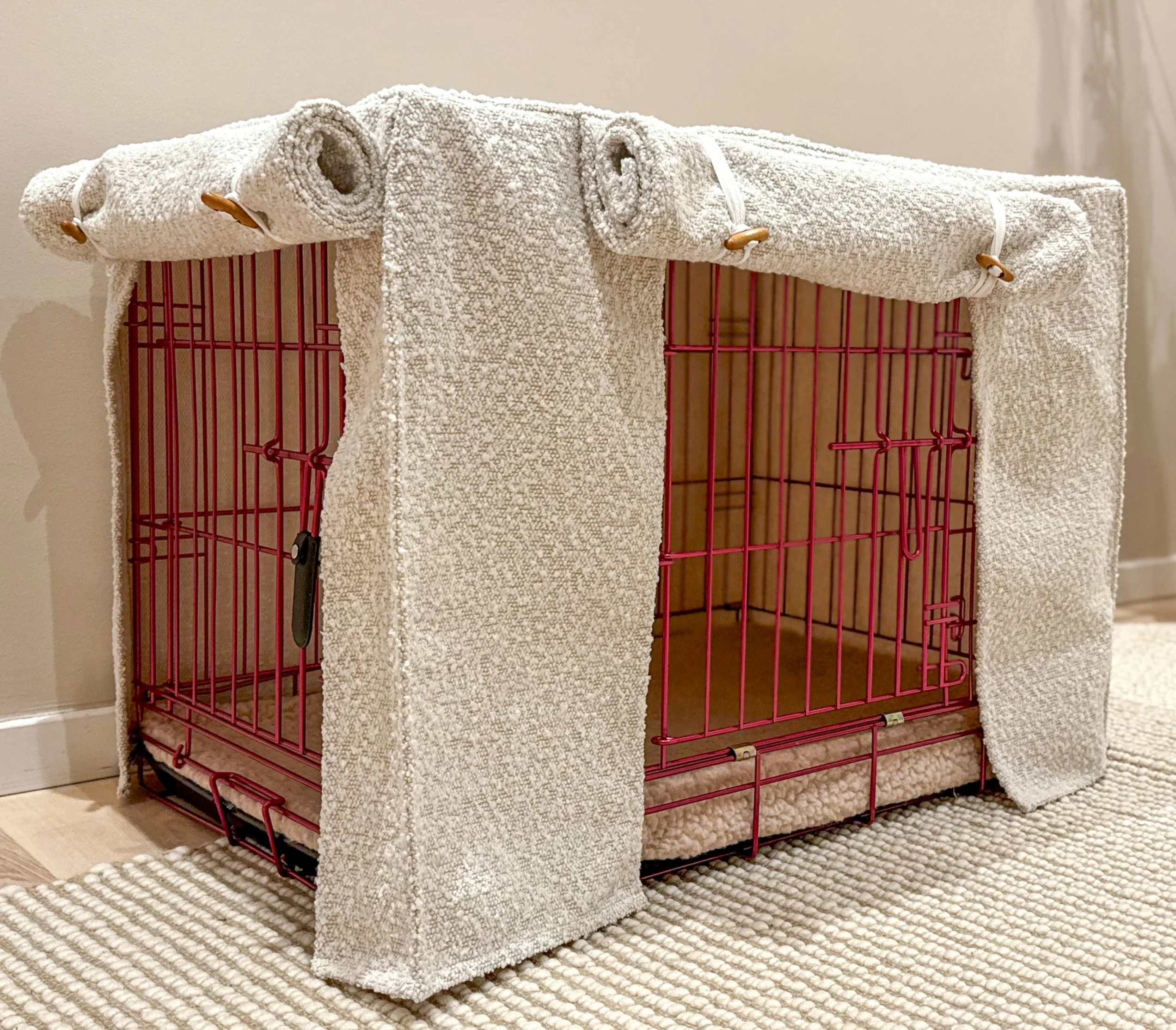 Dog crate cover - ivory/beige bouclé - Image 4
