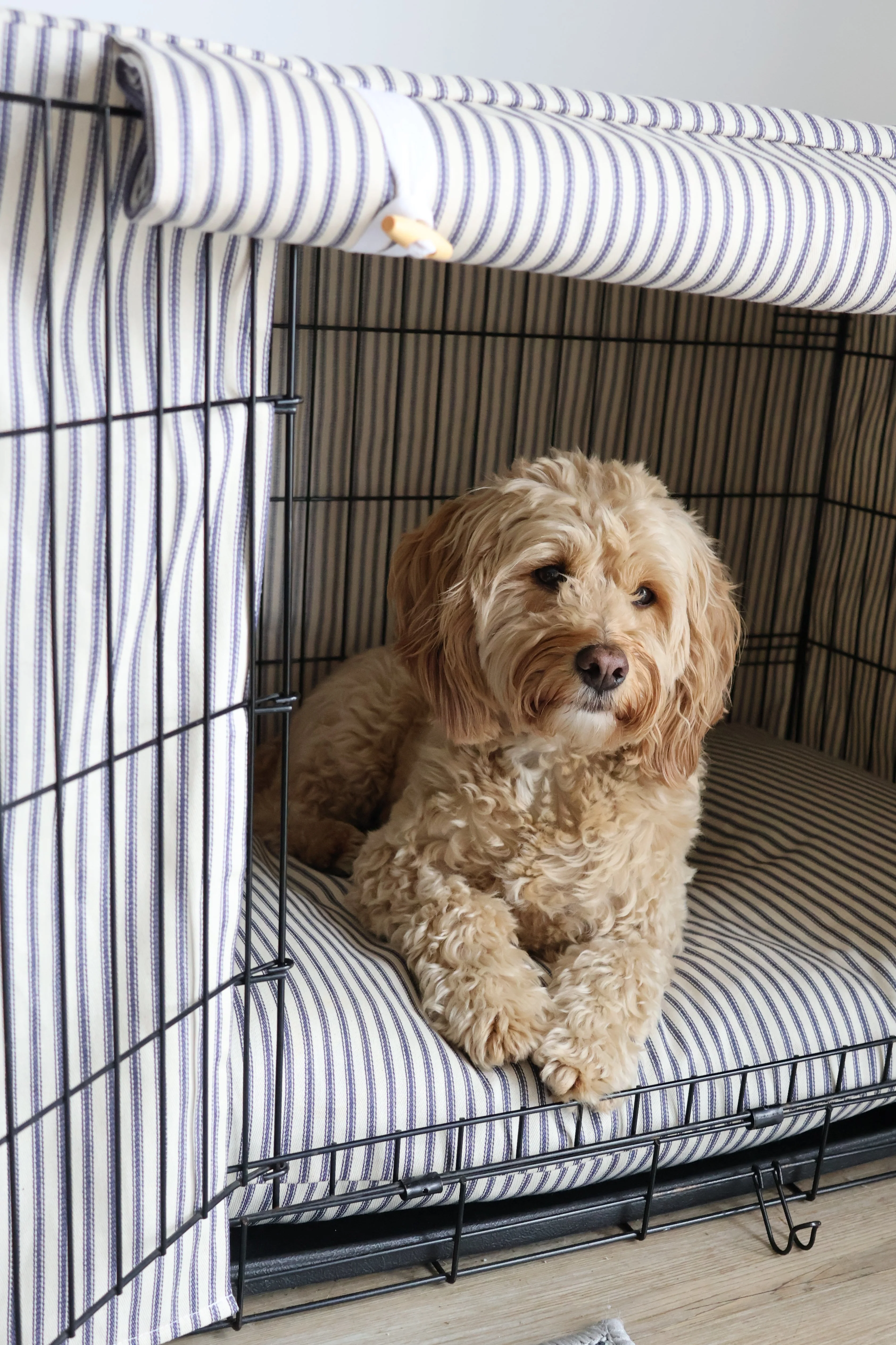 Dog crate cover - Ticking stripes (Handwash only) - Image 3